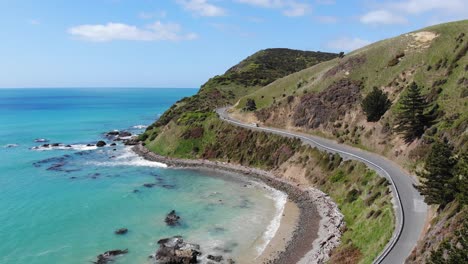 Drone-shot-doing-van-life-on-the-South-Island-of-New-Zealand