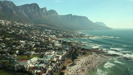 Aerial-View-Of-Bakoven-Suburb-On-The-West-Coast-Of-Cape-Peninsula-In-South-Africa