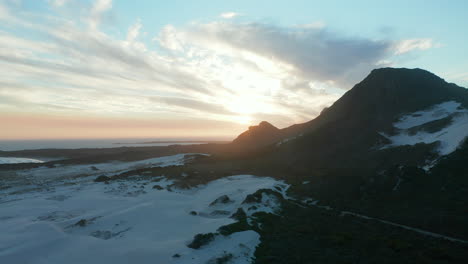 Landscape-At-Betty's-Bay,-Cape-Town-In-Late-Winter---aerial-drone-shot
