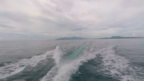 Slow-Motion-Of-Water-Trails-From-A-Small-Boat