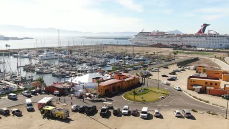 Aerial-view-of-the-port-of-Ensenada,-in-Mexico