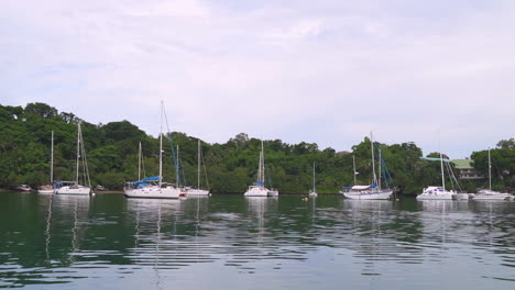 Stabilized-Shot-Of-Parked-Yachts-On-A-Private-Island-In-The-Philippines