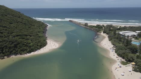 Mouth-Of-Tallebudgera-Creek-Flowing-To-The-Pacific-Ocean