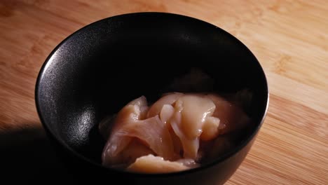 Preparing-Raw-Chicken-Breast-for-Japanese-Noodle-and-Vegetables-Dish