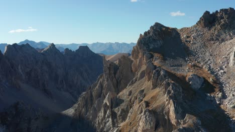 drone-flying-above-the-mountains,-lateral-movement