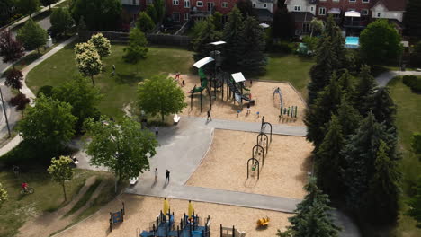 An-aerial-view-of-the-playground-in-Ontario,-Canada