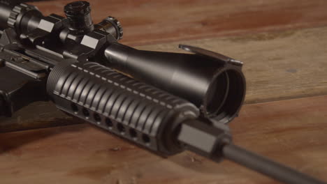 Close-up-of-AR-15-barrel-and-muzzle