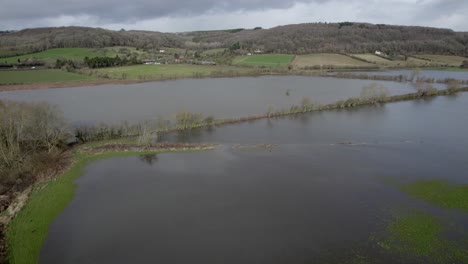 Überschwemmte-Landwirtschaftliche-Felder-In-England-Nach-Sturmdrohnenansicht