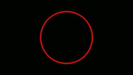 Animación-De-Borde-De-Círculo-De-Luz-De-Color-Amarillo-Neón-Rojo-Sobre-Fondo-Negro