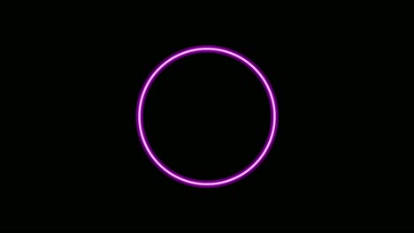 Multicolored-Neon-light-circle-border-animation-on-black-background