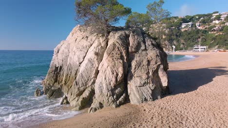 Lloret-De-Mar-Und-Blanes-Vom-Luftparadiesischen-Strand-Costa-Brava-In-Girona