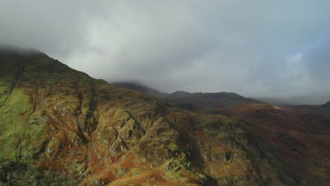 Beautiful-Undisturbed-Mountain-Cliffs-in-Snowdonia-National-Park,-Aerial