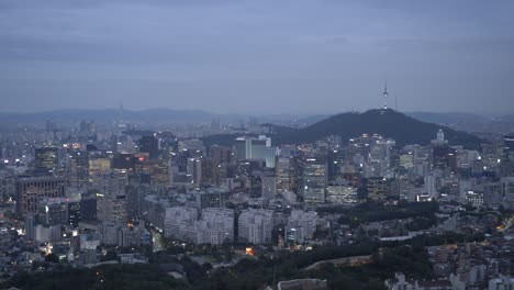 Seoul,-South-Korea---2020---Late-evening-view-of-Seoulâ€™s-illuminated-cityscape-with-Namsan-Tower
