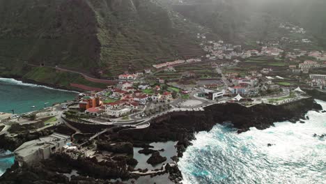 Town-of-Porto-Moniz,-north-side-of-Madeira-Island,-Portugal