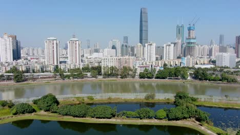 Shenzhen-skyline-mainland-China-as-seen-from-Hong-Kong-Lok-Ma-Chau-village-area