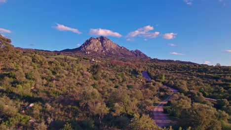 Drone-flying-on-the-countryside-Spain-near-Casares,-Andalusia
