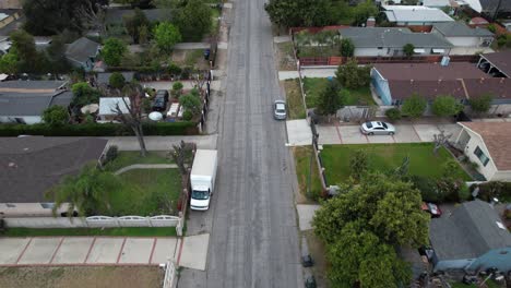 Aerial-Street-View-Over-Residential-Neighborhood-Homes-In-Pasadena