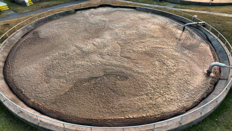Circular-holding-tank-with-brownwater-sludge