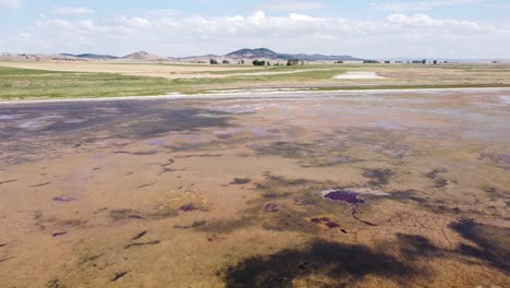 Lago-Gallocanta,-Aragón,-España---Vista-Aérea-De-Drones-Del-Lago-Endorreico-De-Agua-Salada