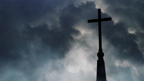 church-cross-with-thunderstorm-background