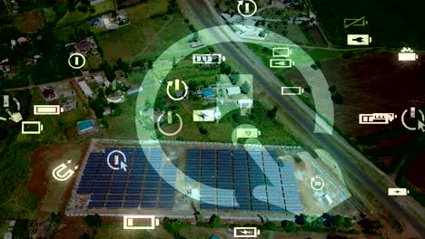 Sonnenkollektoren-Mit-Futuristischer-Grafiküberlagerung-In-Kenia
