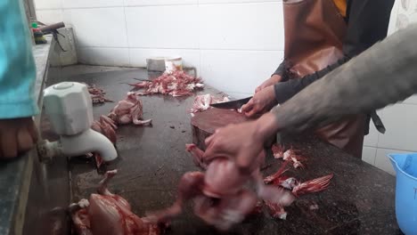Butchering-livestock-chicken-skins-for-meat-sales-india