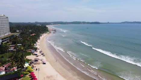 Beach-Landscape-Stock-Video-Footage,-Travel-To-Marissa-Sandy-Beach,-Sri-Lanka