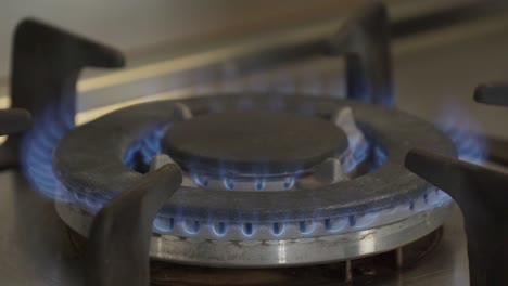 Blue-flame-on-methane-gas-stove-burner