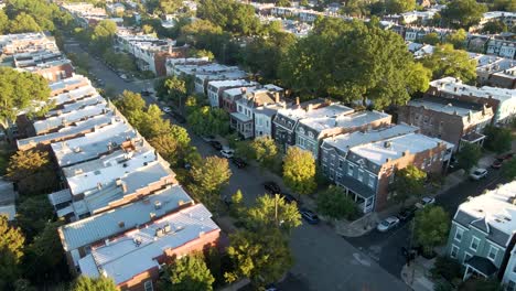 Historic-Rowhouses-and-Tree-lined-Streets-in-the-Fan-District---Richmond,-Virginia-|-Aerial-Panning-View-|-Summer-2021