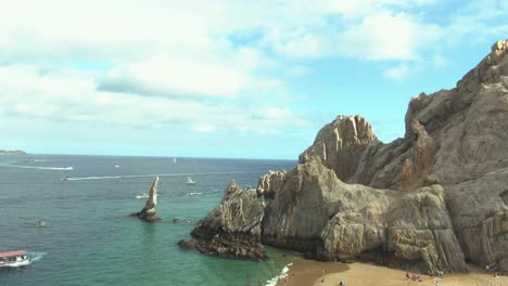 Aerial-shot-of-boats-in-the-Arch-of-Los-Cabos,-Baja-California-sur-3
