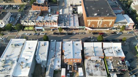 Historic-Carytown-in-Richmond,-Virginia-|-Aerial-View-Moving-Across-|-Summer-2021