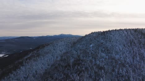 Vast-Forest-And-Mountain-Landscape-In-Quebec,-Canada---aerial-shot