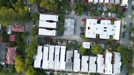 Historic-Rowhouses-in-the-Fan-District-in-Richmond,-Virginia-|-Aerial-Top-Down-View-|-Summer-2021