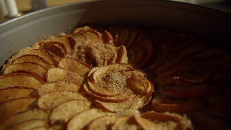 Yummy-Homemade-apple-pie-fresh-out-of-the-oven-in-a-two-piece-pan-4K-Sunlit
