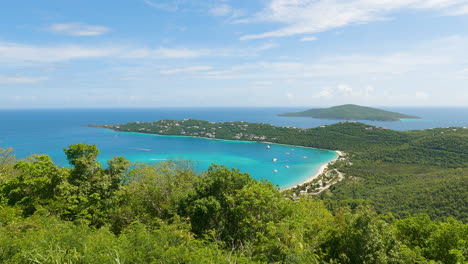 Wide-shot-of-the-Saint-Thomas-island-landscape-and-the-Caribbean-Sea