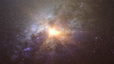 Helles-Gelbes-Licht-Mitten-In-Der-Galaxie-Im-Universum