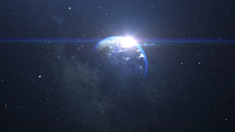 Die-Oberfläche-Des-Planeten-Erde-Mit-Hellem-Licht-Im-Universum