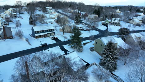 Backyard-aerial-view-of-winter-snow