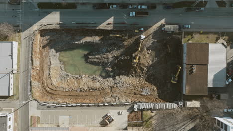 Aerial-video-of-construction-site-in-Nashville,-TN