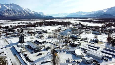 4k-30fps-aerial-video-of-downtown-Palmer,-Alaska