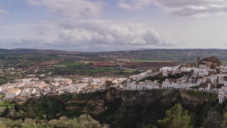Pan-timelapse-across-Spanish-countryside-and-typical-whitewashed-houses