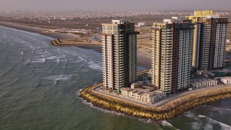 Aerial-View-Of-New-EMAAR-Project-At-Crescent-Bay,-Karachi