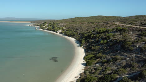 Schöne-Strandlandschaft-In-Kraalbaai,-Westküsten-nationalpark,-Südafrika---Luftaufnahme