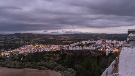 Day-to-night-time-lapse-over-typical-Spanish-whitewashed-viallge