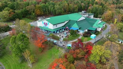 Aerial-establishing-shot-of-Ben-and-Jerry's-Ice-Cream-Factory-Tour-facility