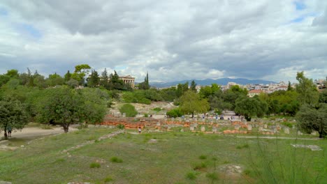 Panoramablick-Auf-Die-Antike-Agora-Von-Athen