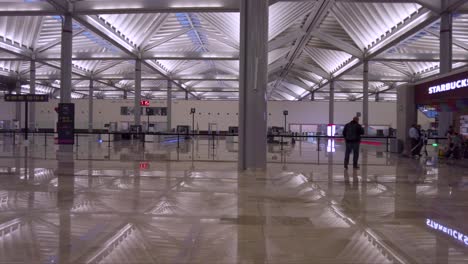 Panning-shot-of-the-security-post-at-the-new-Felipe-Angeles-Airport-in-Mexico