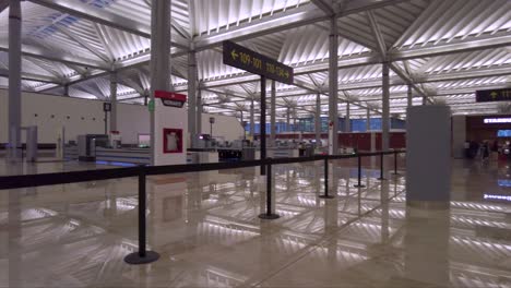 Panning-shot-of-the-security-post-at-the-new-Felipe-Angeles-Airport-in-Mexico