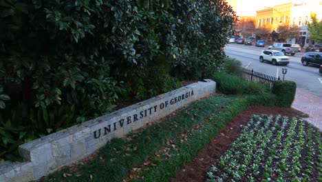 University-of-Georgia-sign-on-college-campus-in-Athens-Georgia