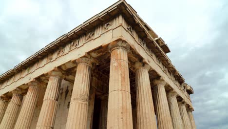 Columns-of-Temple-of-Hephaestus-with-Tourists-Walking-Around